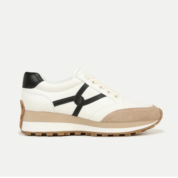 Veronica beard Valentina sneaker white black tan leather suede size 9.5 - Picture 3 of 11